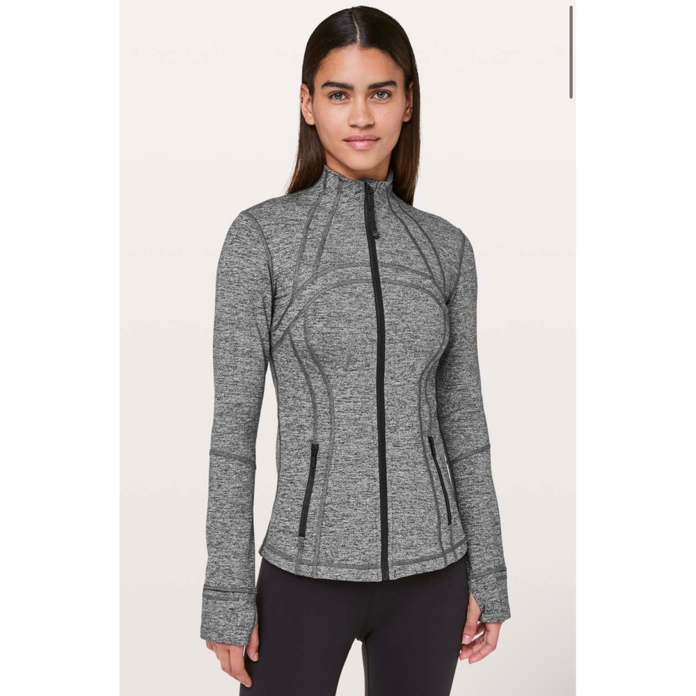 Lululemon Womens Heathered Black Luon Define Jacket Athleisure Zip Up Size 8